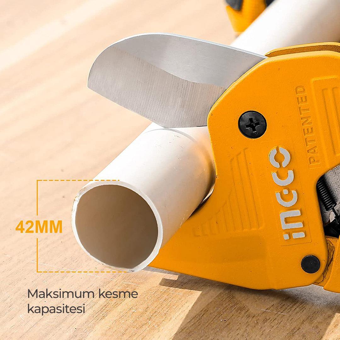 İngco HPCS05428 Otomatik PVC PPRC Boru Kesici Makası 193 mm