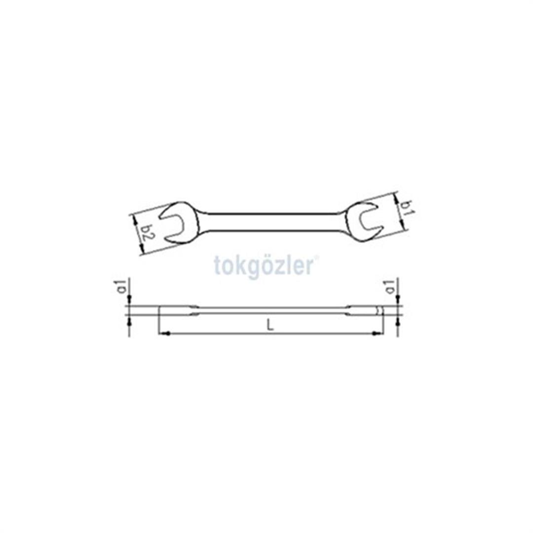 İzeltaş 0100 Çatal İki Ağız Anahtar Kısa Boy 21x23 mm