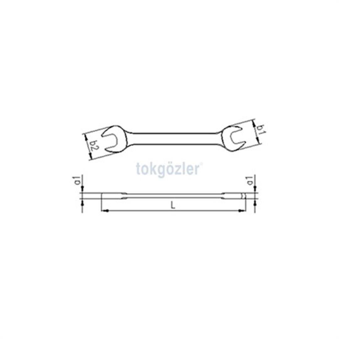 İzeltaş 0130 Çatal İki Ağız Anahtar Uzun Boy 24x27 mm