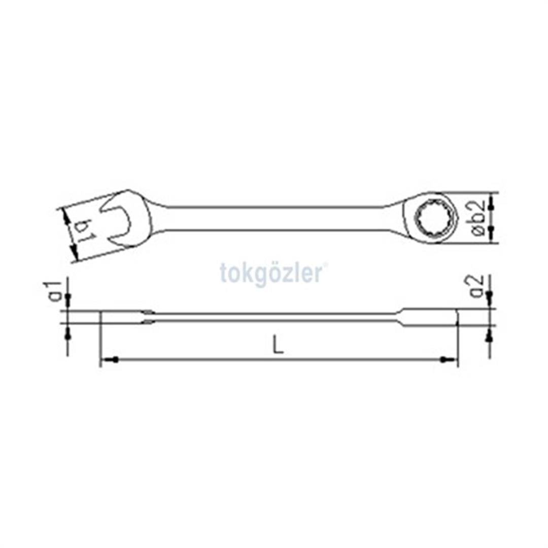 İzeltaş 0340 Cırcır Kombine Anahtar 15 mm