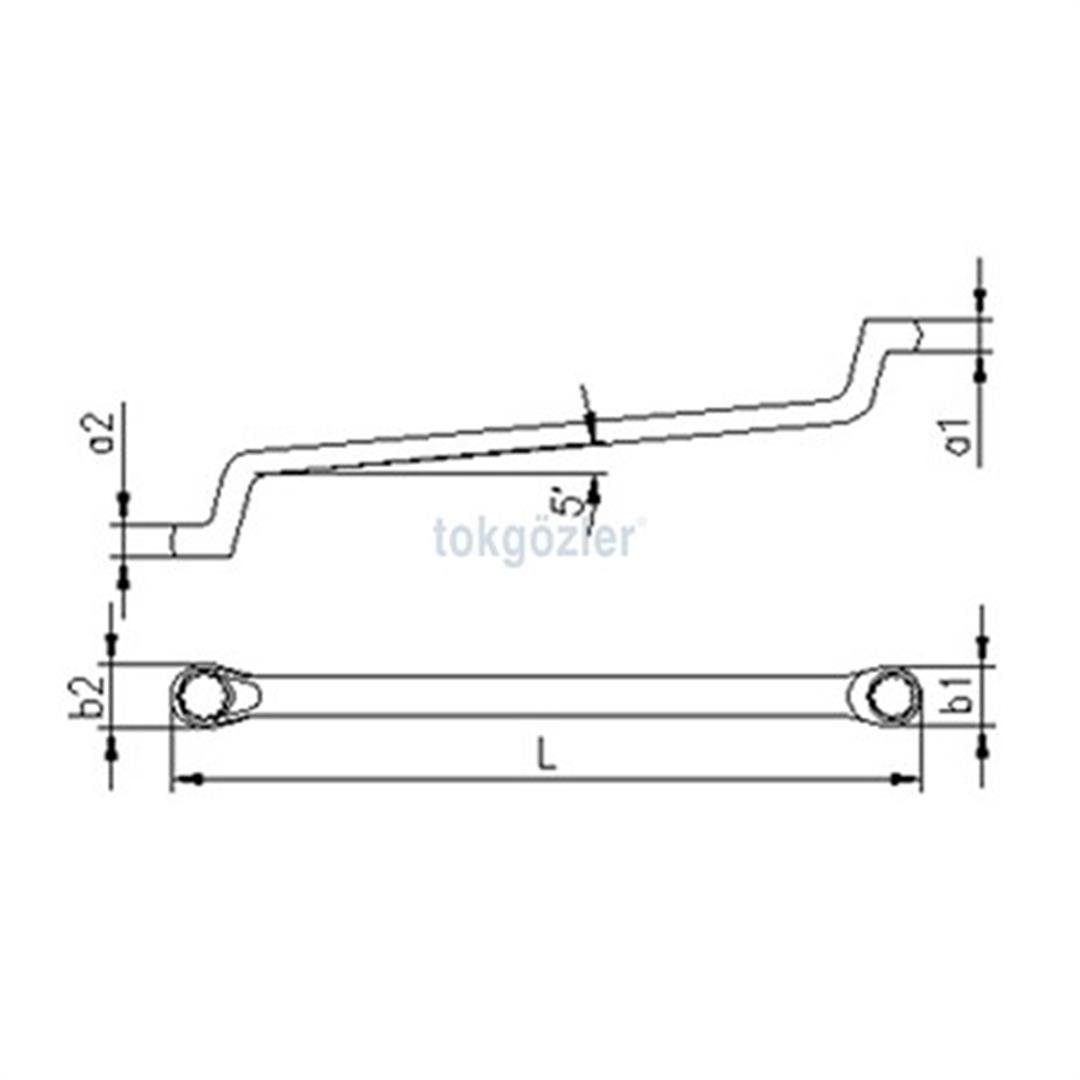 İzeltaş 0430 Yıldız İki Ağız Anahtar 17x19 mm