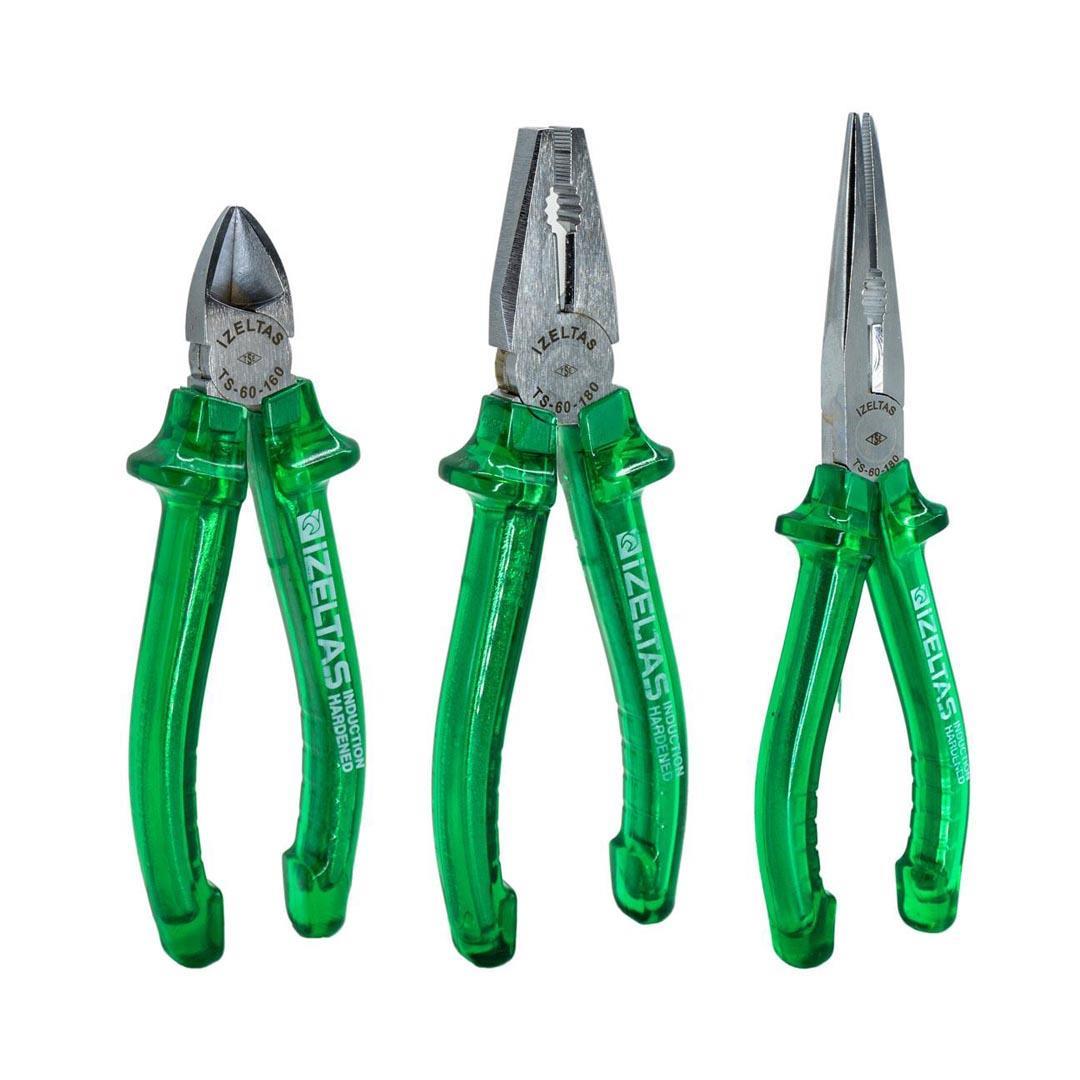 İzeltaş 13000005314 Yeşil Kraft Nostalji Pense Seti 3 Parça
