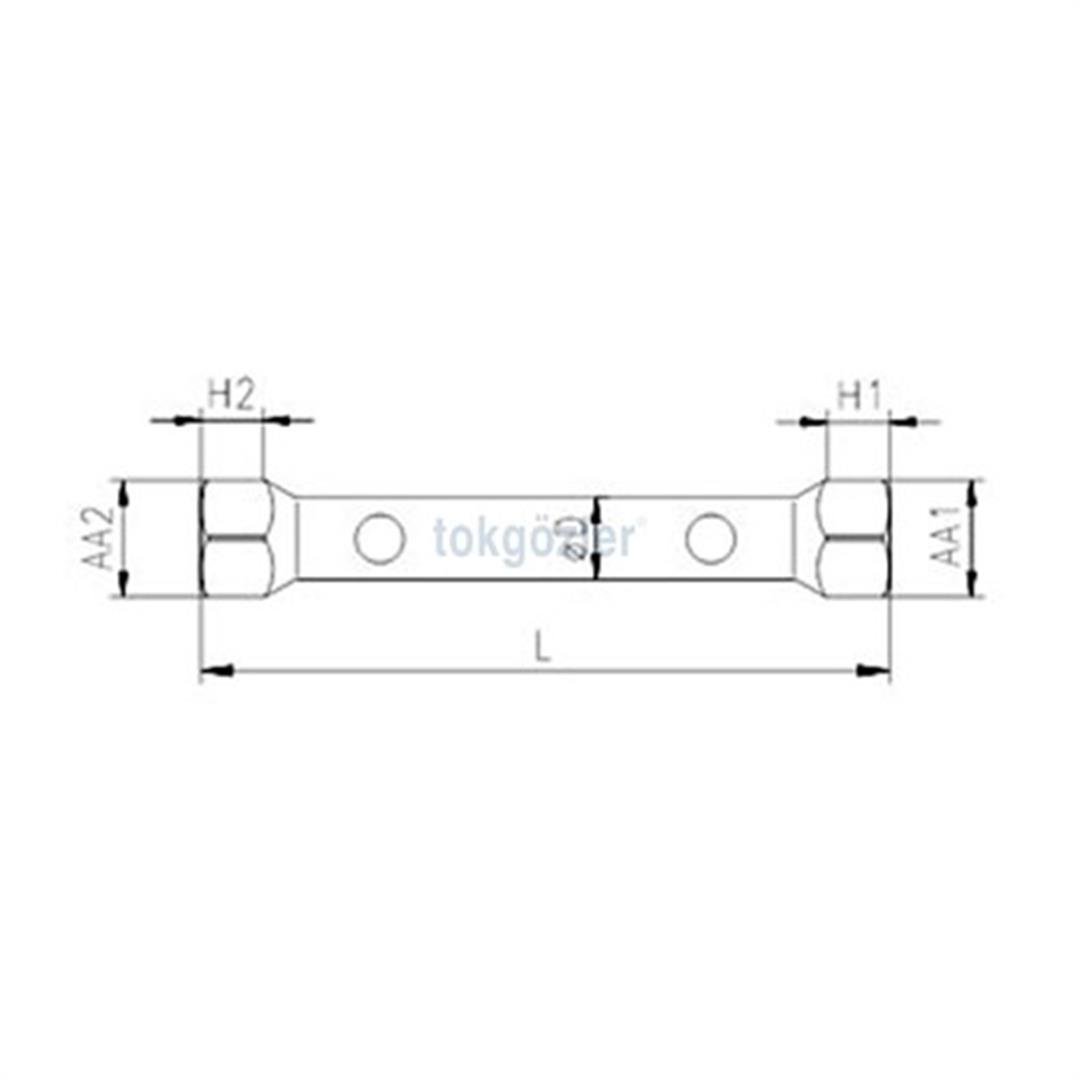 İzeltaş 1800 Kovan Anahtar İki Ağız 20x22 mm