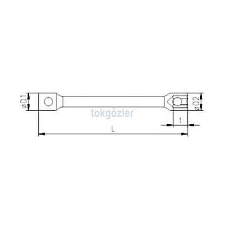 İzeltaş 1870 Ağır Tip Bijon Anahtarı İki Ağız Uzun 30x32 mm