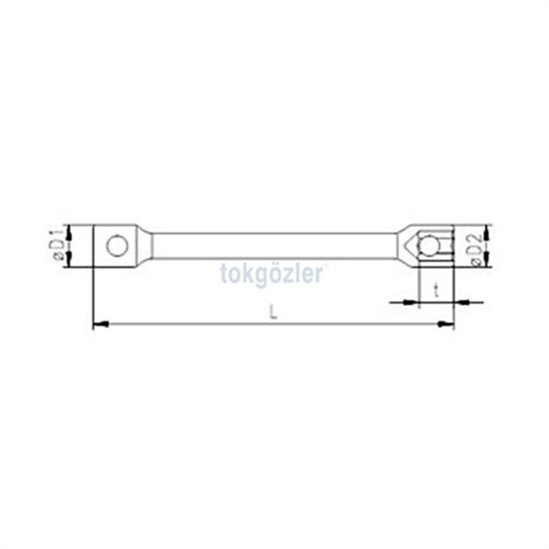 İzeltaş 1870 Ağır Tip Bijon Anahtarı İki Ağız Uzun 24x27 mm