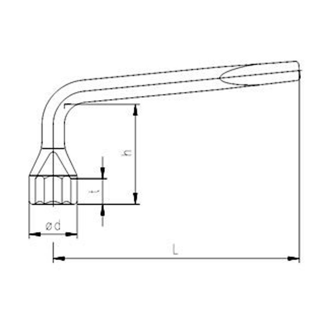 İzeltaş 1940090021 Bijon Anahtarı Pipo Tipi (Tornavida Ağızlı) 21 mm