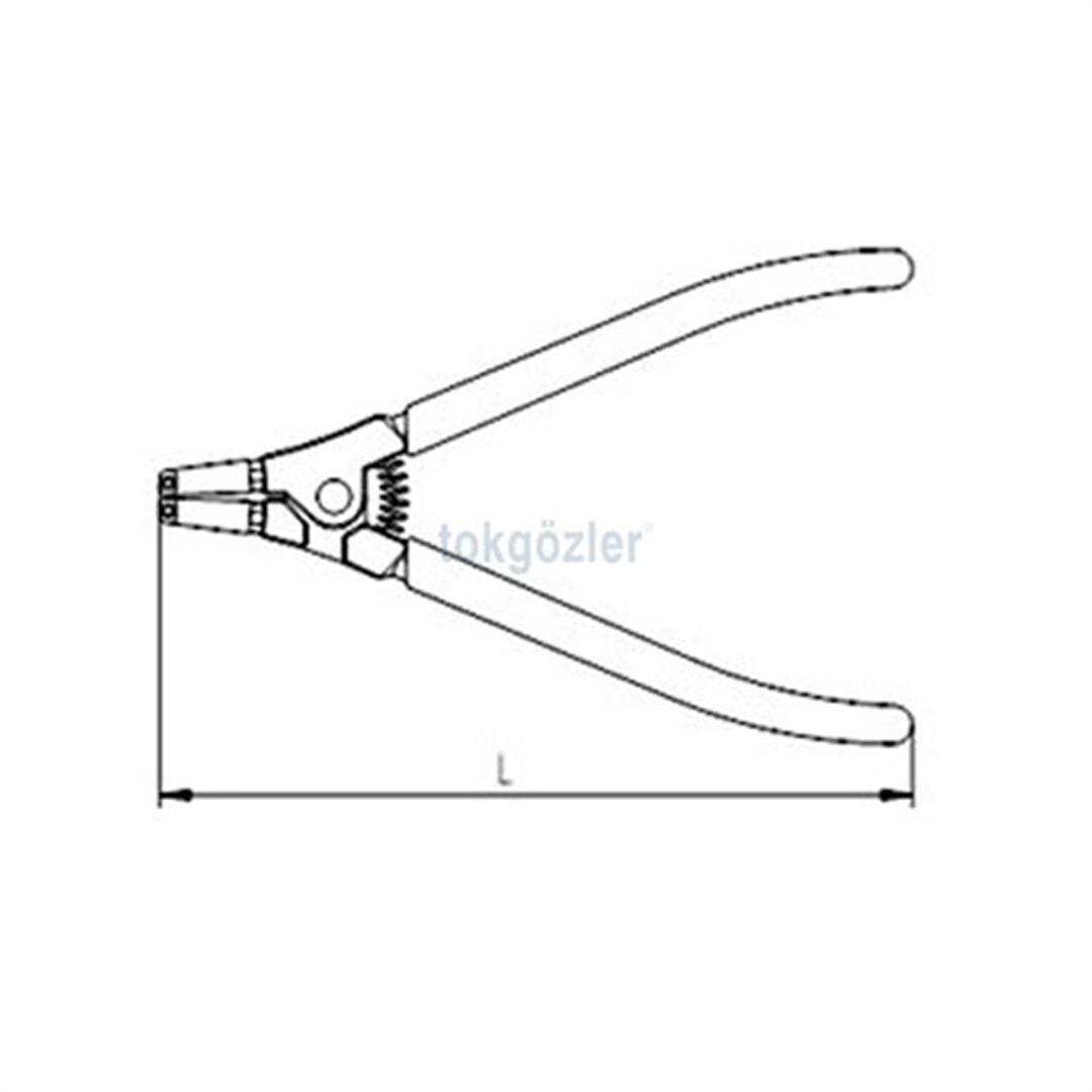 İzeltaş 3311 Dış Segman Pensesi (Yaylı Eğri) 125 mm