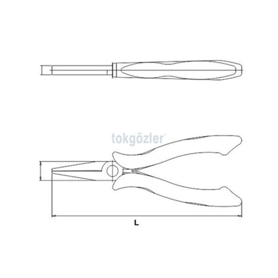 İzeltaş 3553 Elektronikçi Düz Uçlu Kargaburun 150 mm