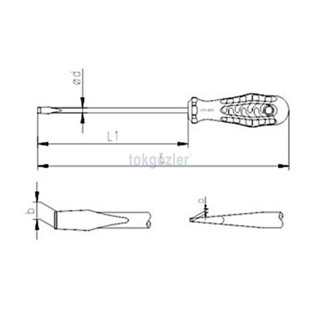 İzeltaş 4100 Kraft Serisi Düz Uçlu Tornavida 6x100 mm