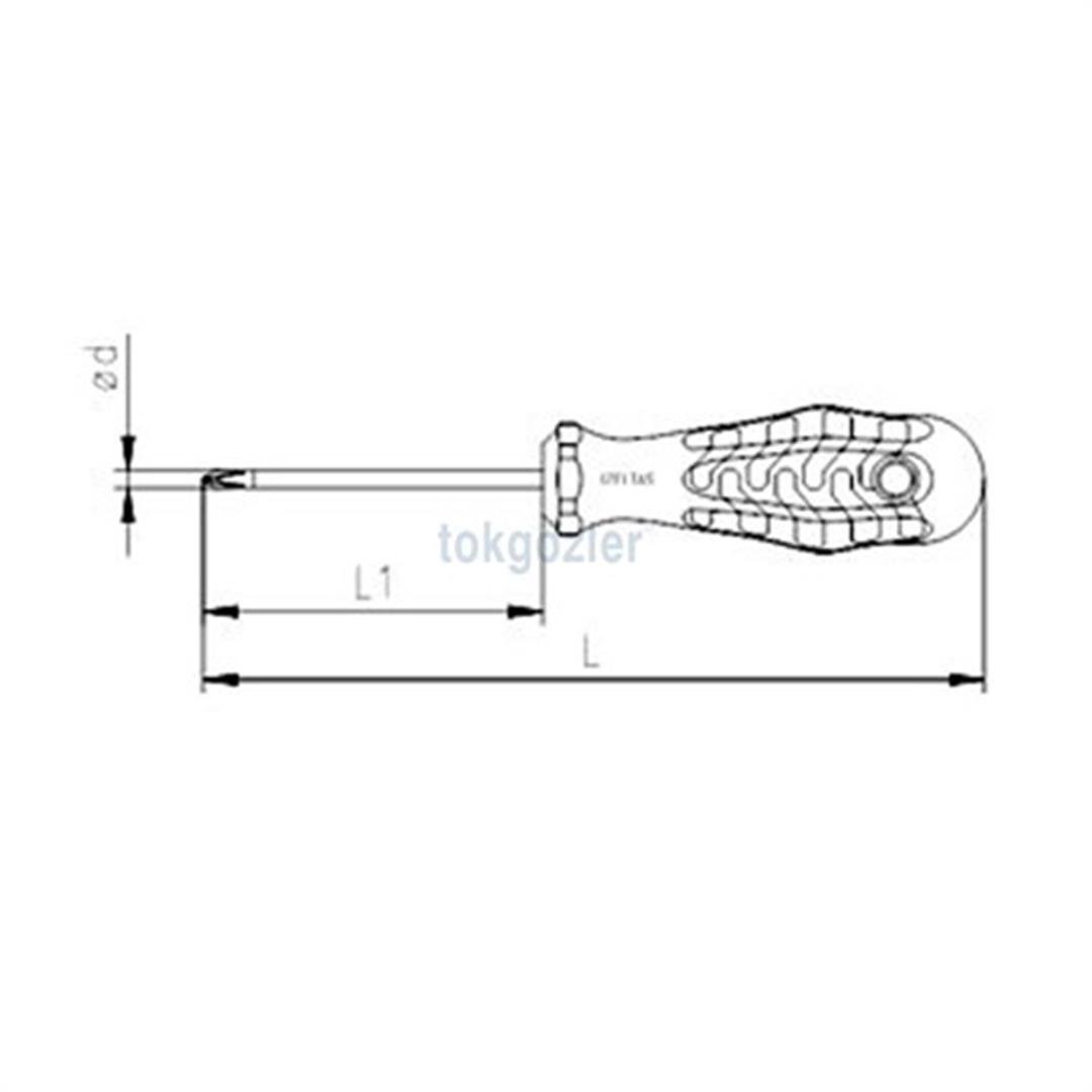 İzeltaş 4120 Kraft Serisi Süngüsü Uzun Yıldız Uçlu Tornavida 4.5x500 mm