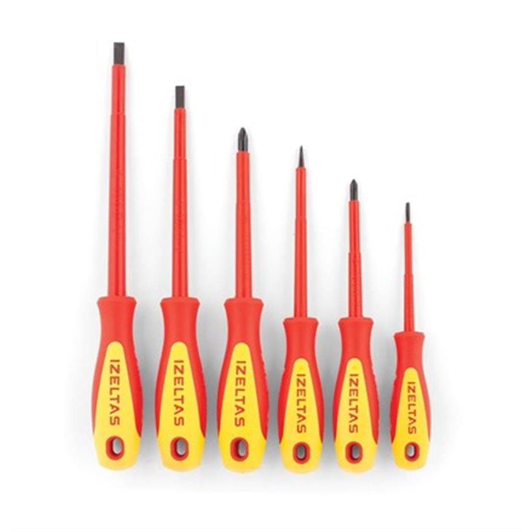 İzeltaş 4140 1000V İzoleli Elektrikçi Tornavida Seti - 6 Parça