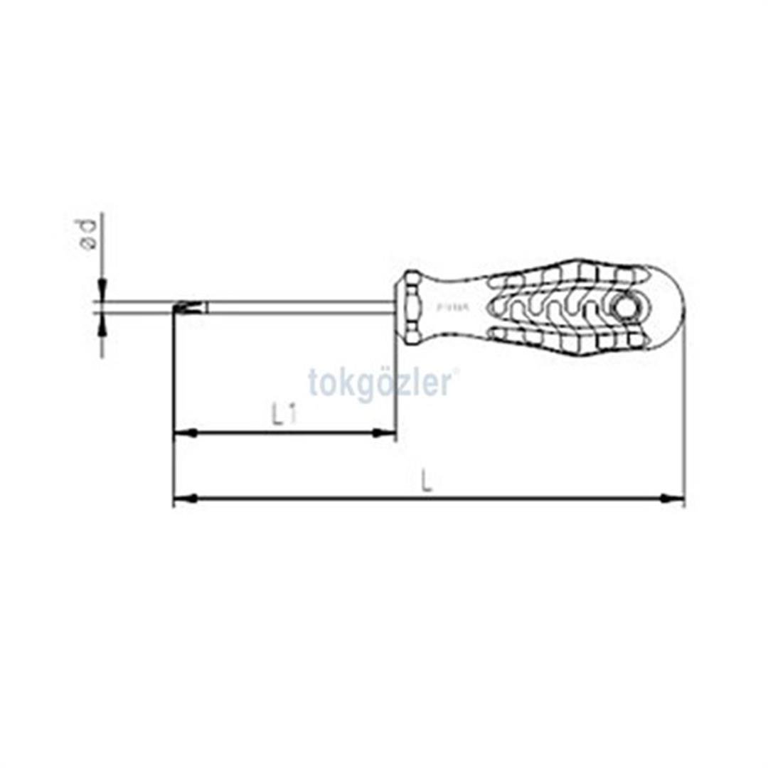 İzeltaş 4320 Rod Serisi Yıldız Uçlu Tornavida 4.5x60 mm