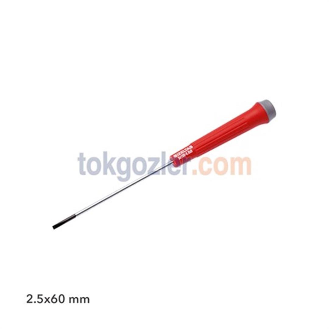 İzeltaş 4500 Elektronikçi Tip (Klemens) Düz Uçlu Tornavida 2.5x60 mm