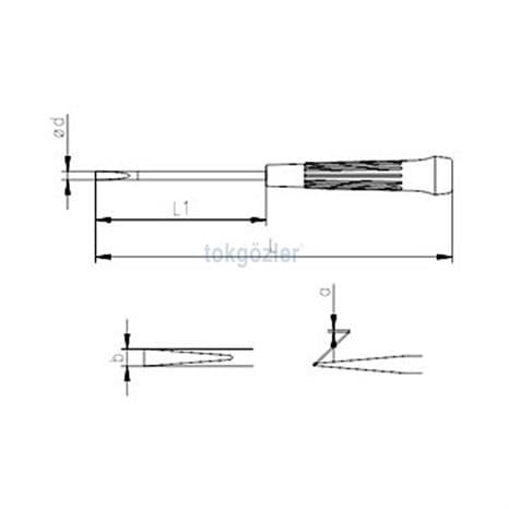 İzeltaş 4500 Elektronikçi Tip (Klemens) Düz Uçlu Tornavida 4x150 mm