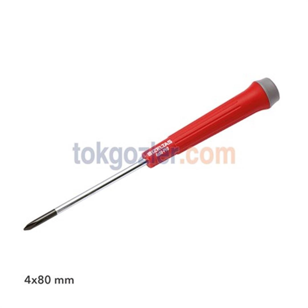 İzeltaş 4520 Elektronikçi Tip (Klemens) Yıldız Uçlu Tornavida 4x80 mm