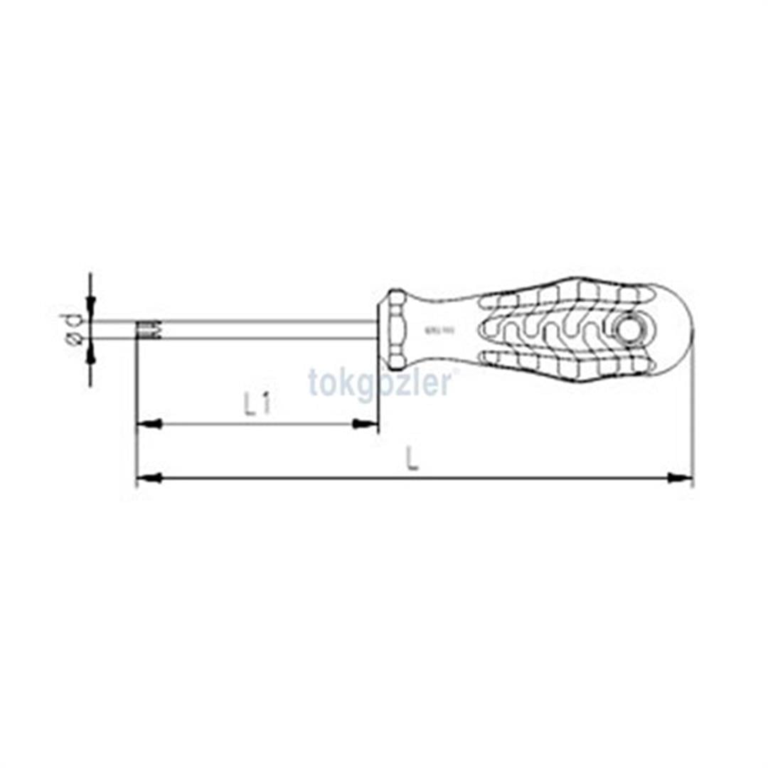 İzeltaş 4775 Torx Uçlu Tornavida (Tork Uçlu) T 40 - 7x125 mm