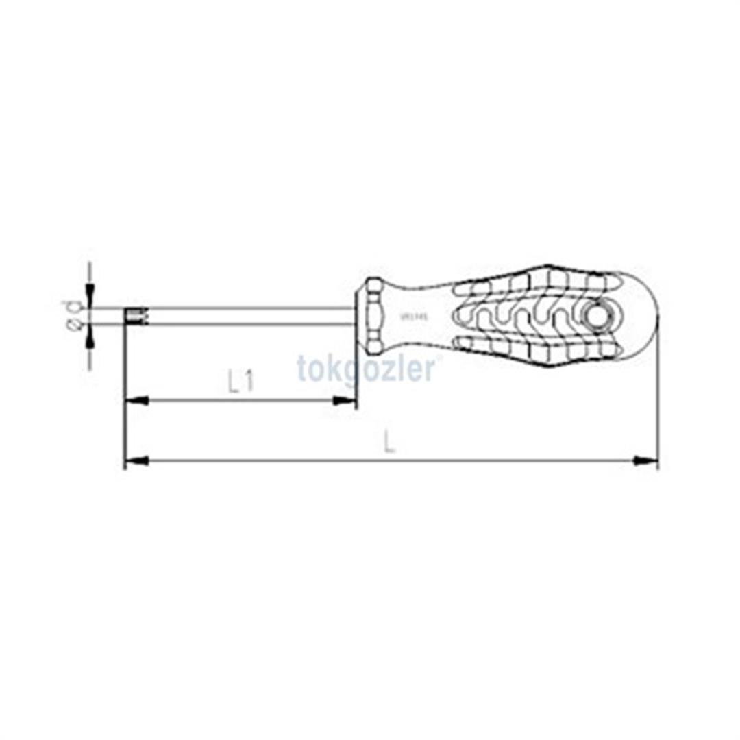 İzeltaş 4776 Delikli Torx Uçlu Tornavida (Tork Uçlu) TR 30 - 6x125 mm