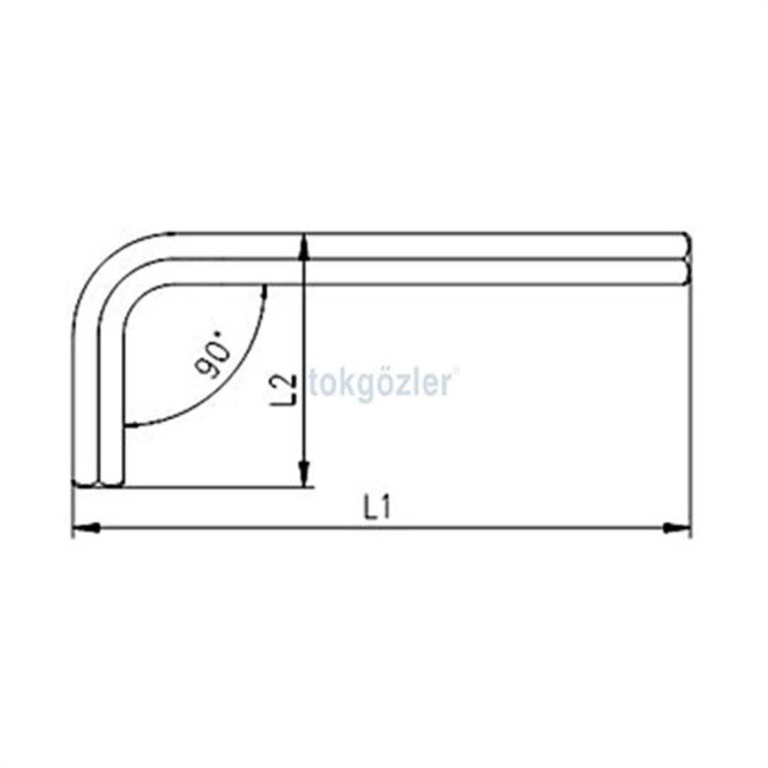 İzeltaş 4903 Allen Anahtar Altı Köşe Uzun Boy 4 mm
