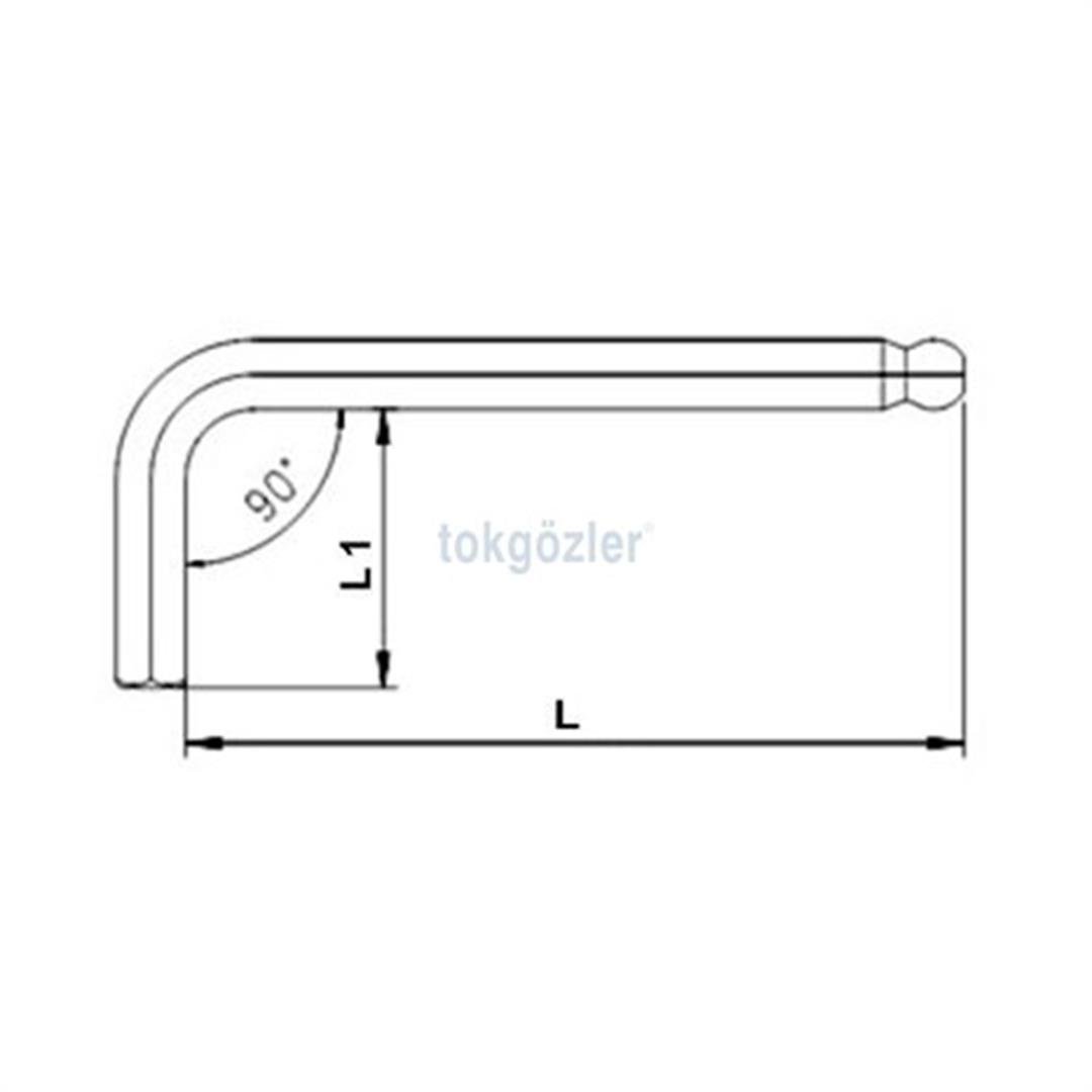 İzeltaş 4905 Yuvarlak Başlı Allen Anahtar 2 mm