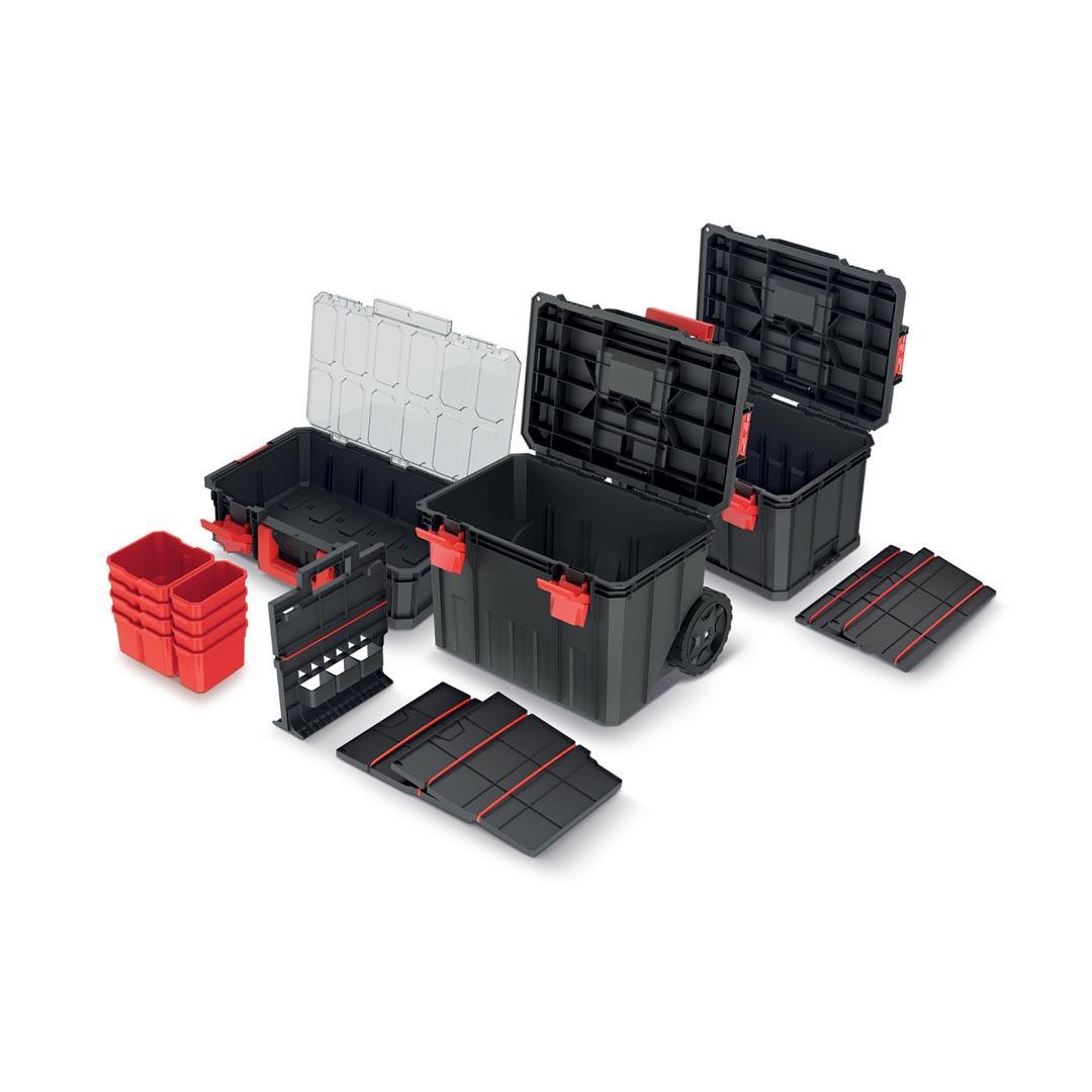 Kistenberg Modular Solution 3'Lü Set KMSS553585B Modüler Çözüm 3 Parçalı Tekerlekli Alet Kutusu Seti