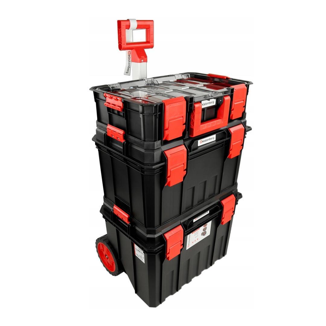 Kistenberg Modular Solution 3'Lü Set KMSS553585B Modüler Çözüm 3 Parçalı Tekerlekli Alet Kutusu Seti