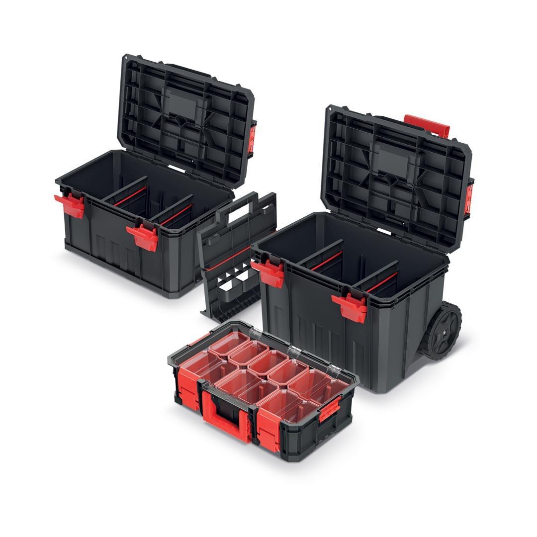 Kistenberg Modular Solution 3'Lü Set KMSS553585B Modüler Çözüm 3 Parçalı Tekerlekli Alet Kutusu Seti