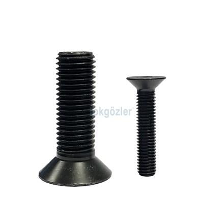 M10x20 DIN 7991 Havşa Başlı İmbus 10.9 Kalite Çelik Cıvata Siyah