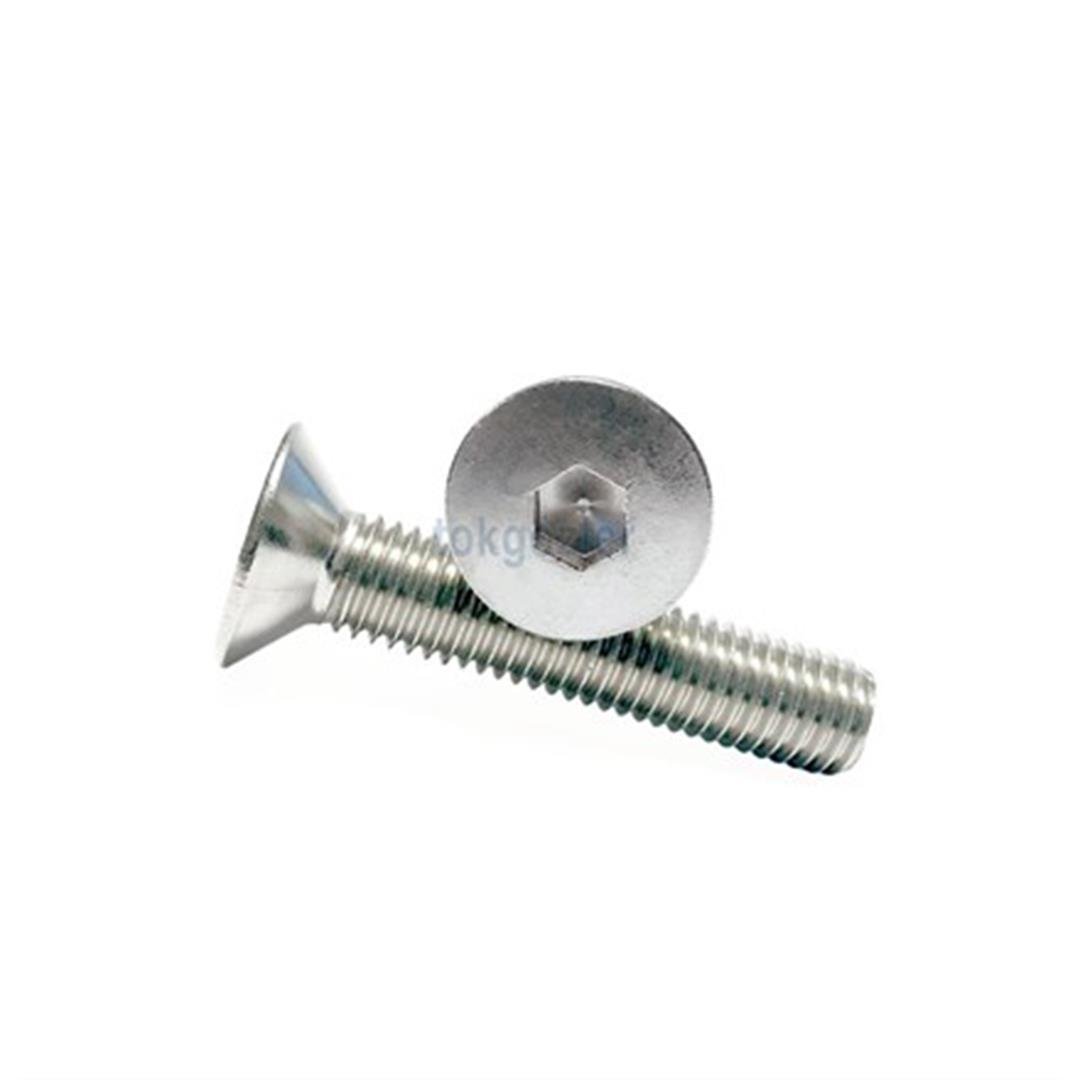 M8x20 DIN 7991 A2 Havşa Başlı Paslanmaz Inox İmbus 10.9 Kalite Çelik Cıvata