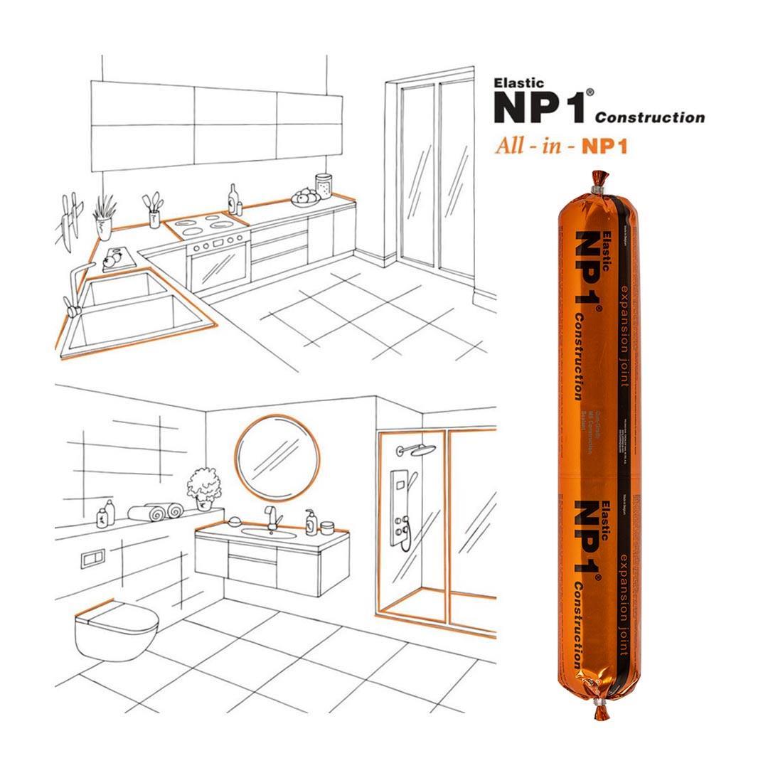 NP1 Construction MS Polimer Bazlı İzolasyon Mastik ve Yapıştırıcı Sosis 570 ml - Gri