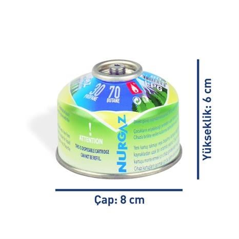 Nurgaz NG-203-V Vidalı Yedek Gaz Kartuşu 80 gr.