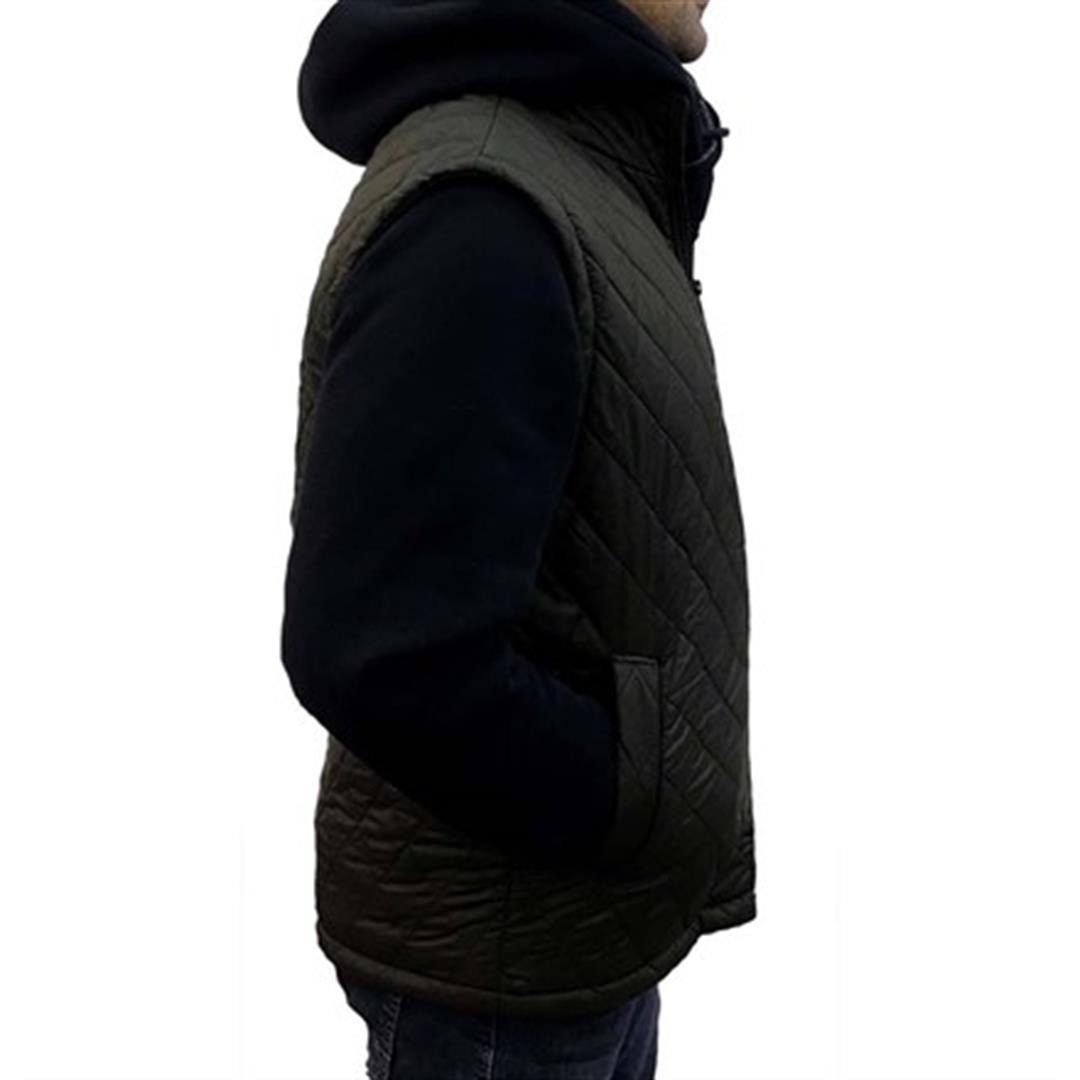 Siyah Polar Astarlı Kapitone Yelek - L