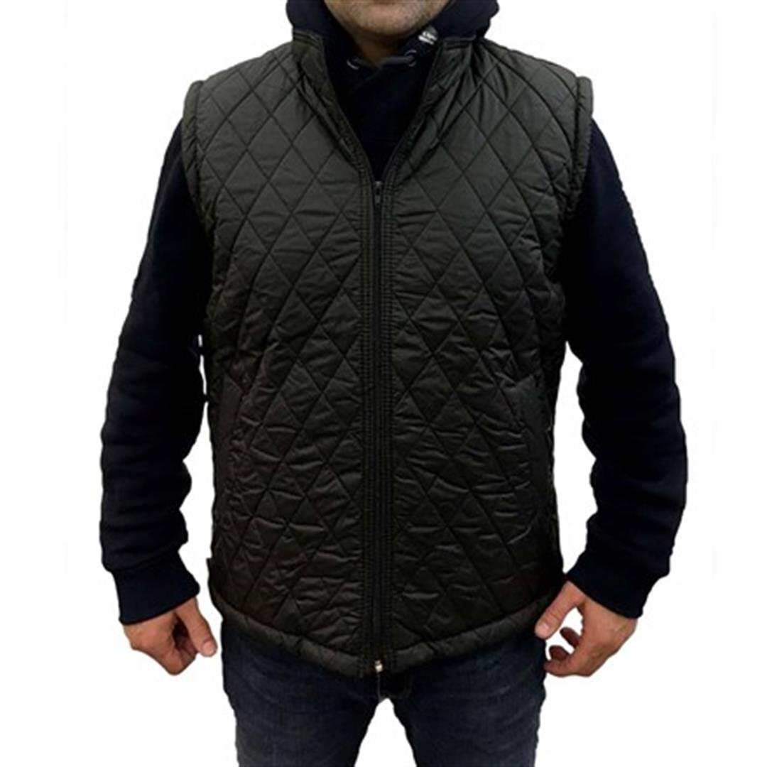 Siyah Polar Astarlı Kapitone Yelek - L