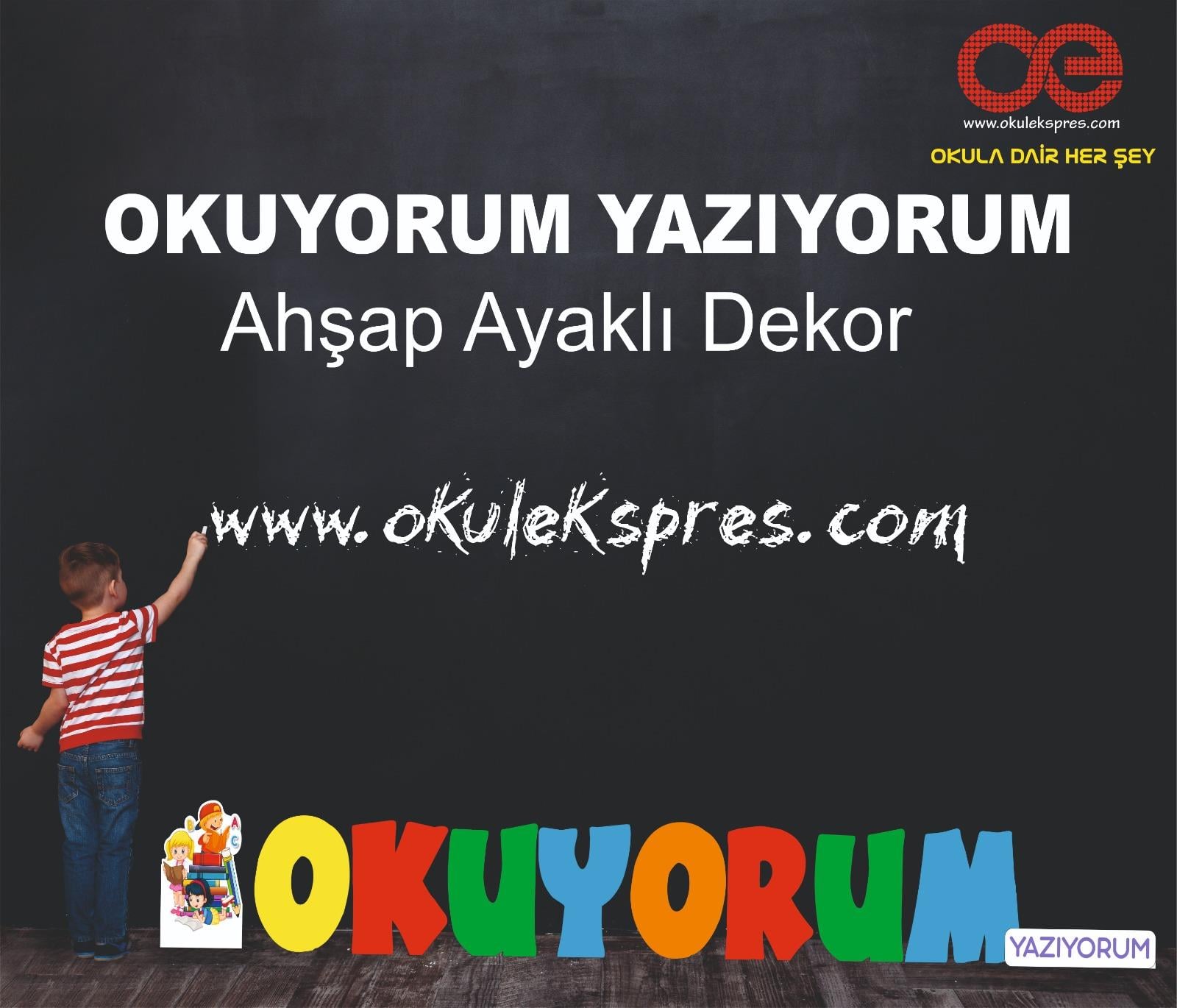 Okuyorum Temalı Ahşap Dekor