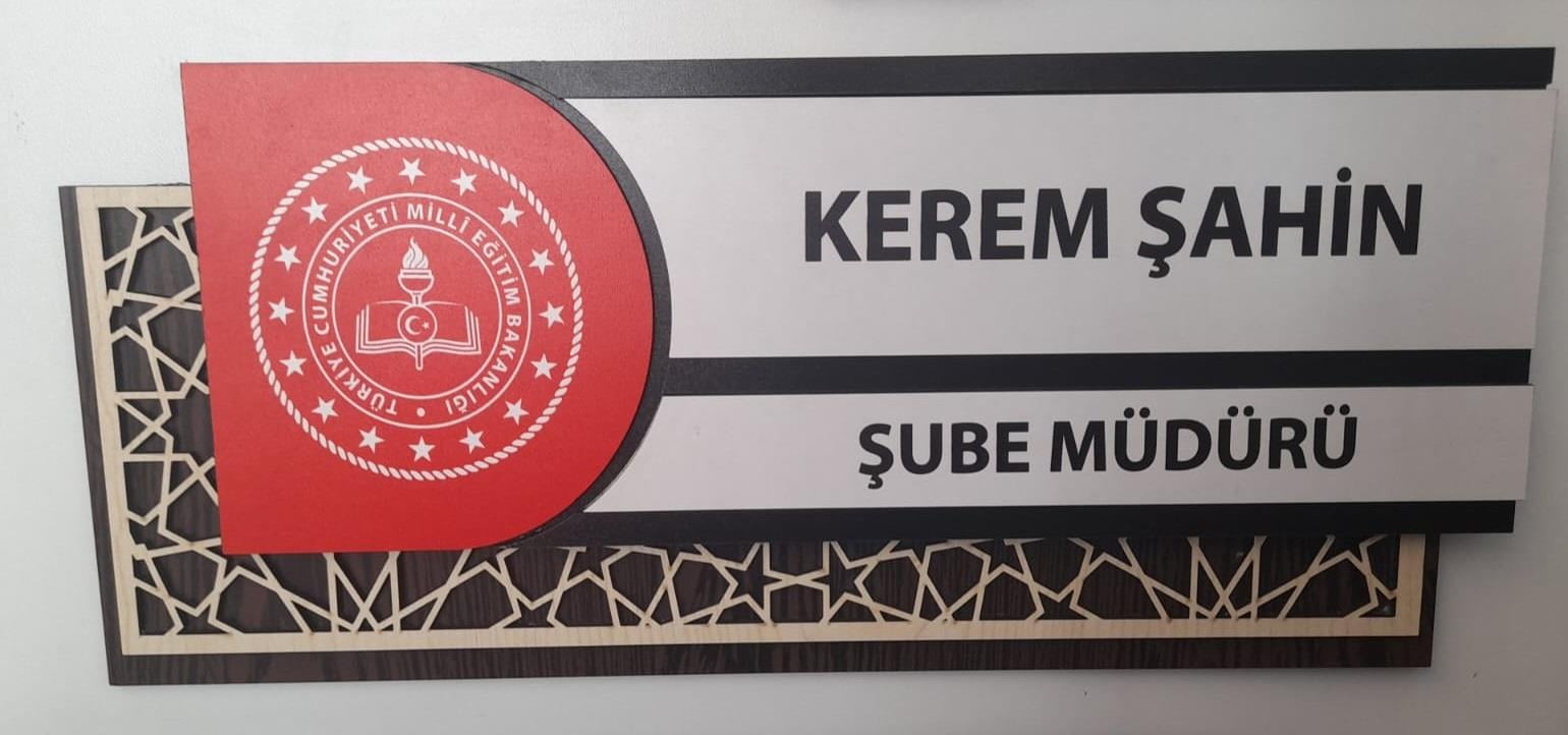 Mdf Lazer Kesim Ortaöğretim Sınıf Kapı İsimliği Tabela Ahşap