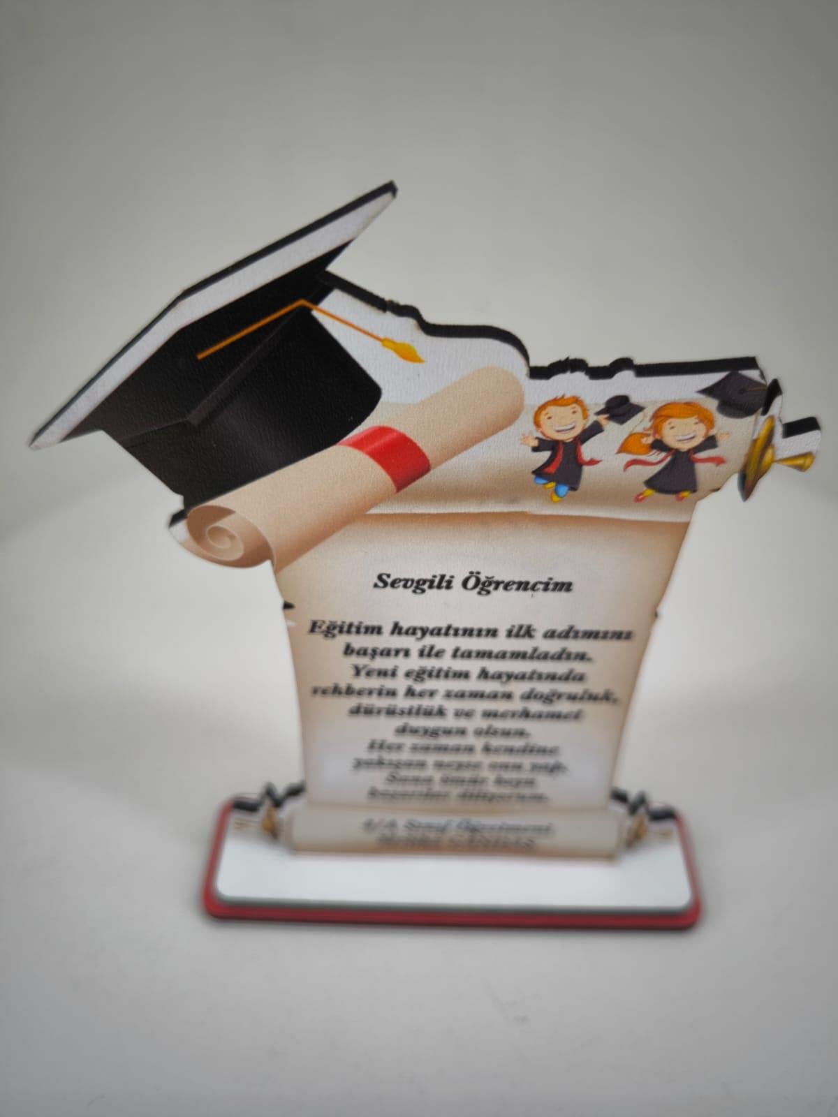 Kişiye Özel Mezuniyet Hatırası Ahşap Plaket Model 4