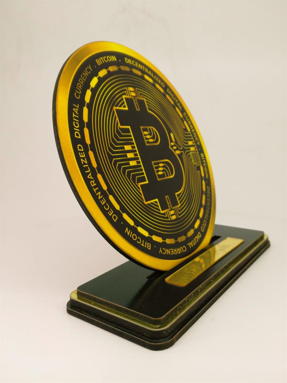 Bitcoin Para Kişiye Özel İsmli Masa Üzeri Dekor 20x20 cm