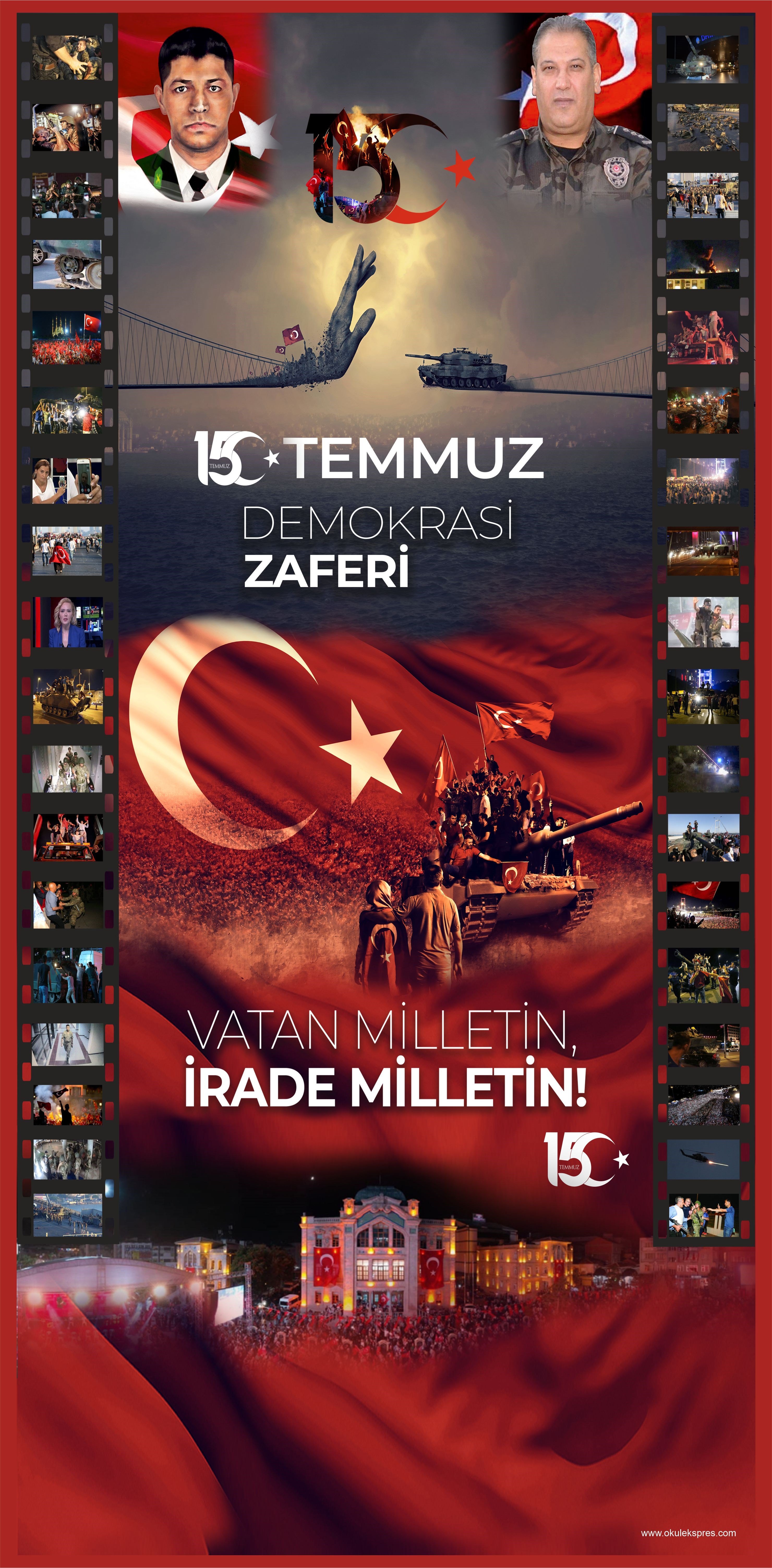 Okulekspres Bayrak 15 Temmuz Kapı Giydirme