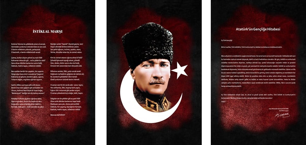 3'lü Set Atatürk - Gençliğe Hitabe - İstiklal Marşı
