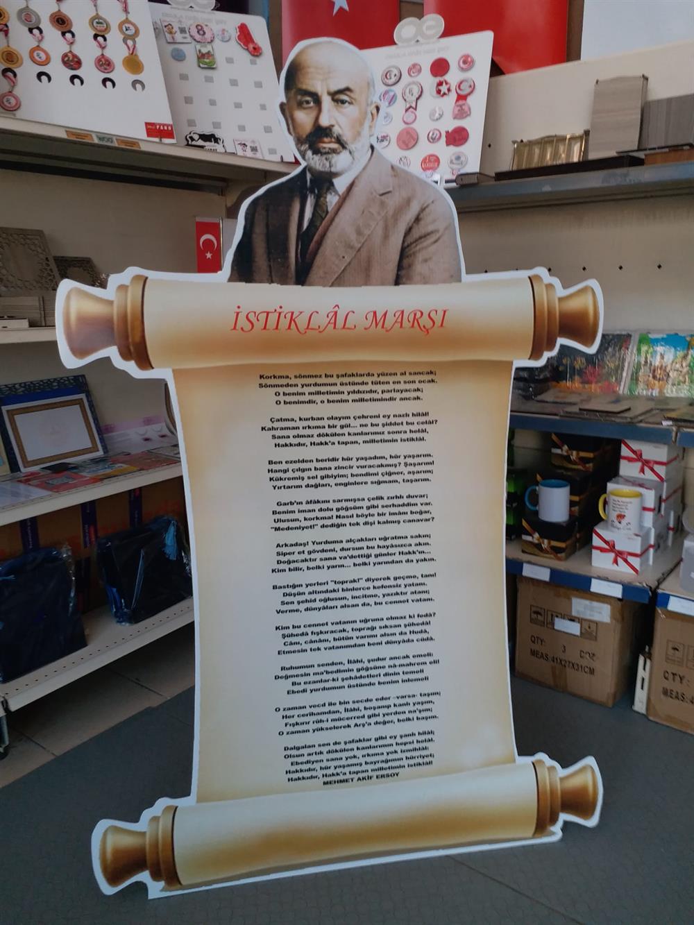 Özel Tasarım Mehmet Akif Ersoy İstiklal Marşı Maketi Pano Dekor 