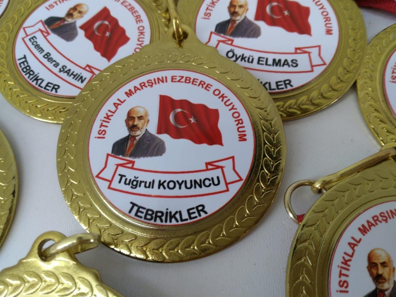 İstiklal Marşı Ezbere Okuyorum Temalı Dijital Baskılı Madalya 
