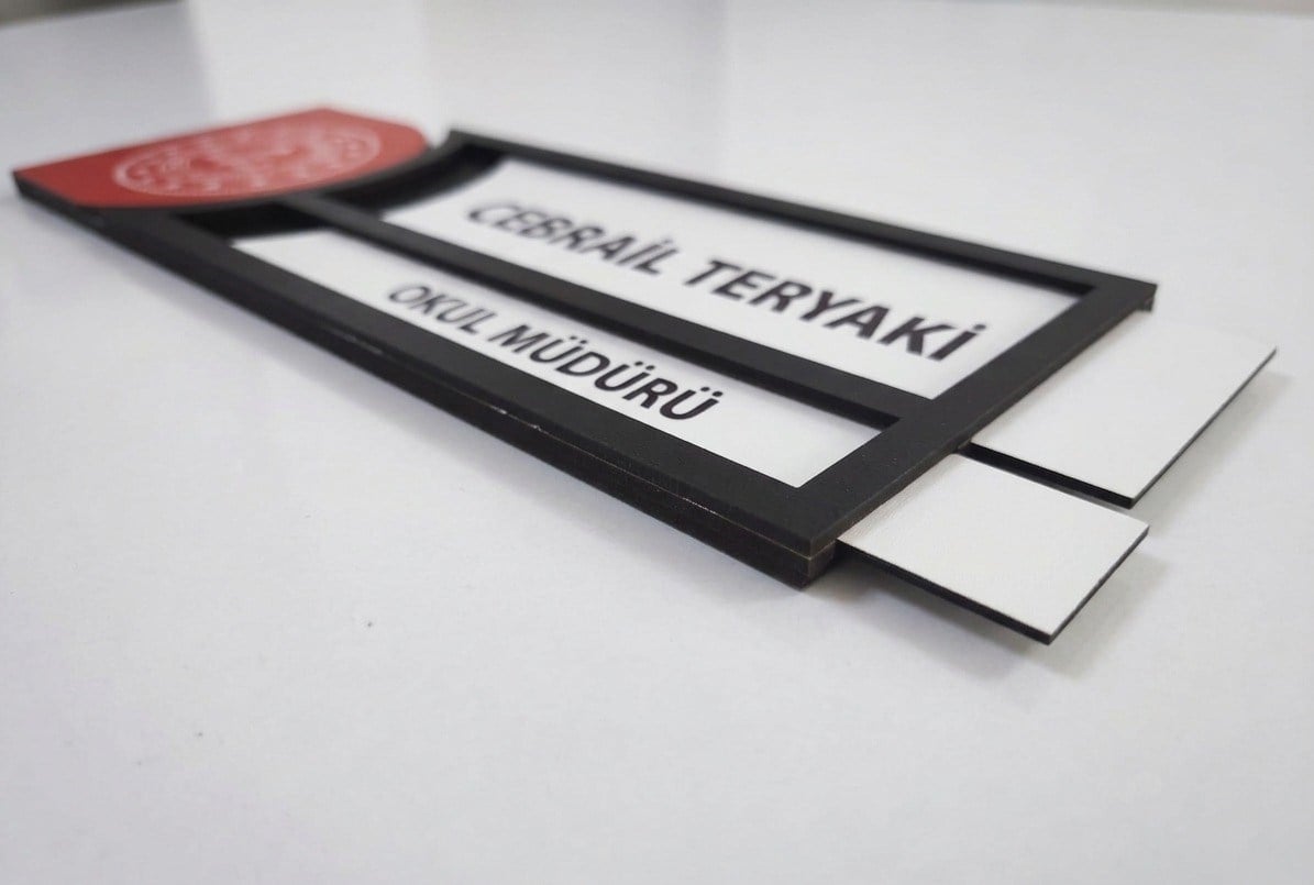 Okulekspres Değiştirilebilir Ortaöğretim Lise Mdf Sınıf Kapı İsimliği  Ahşap Tabela 