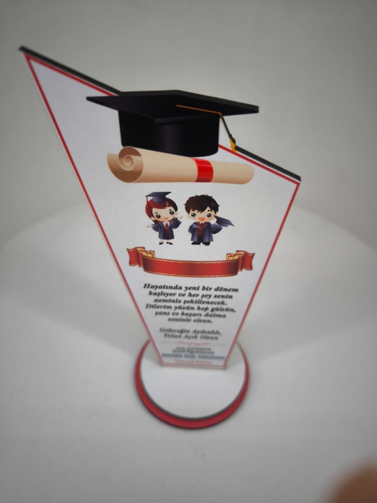 Kişiye Özel Mezuniyet Hatırası Ahşap Plaket Model 1 
