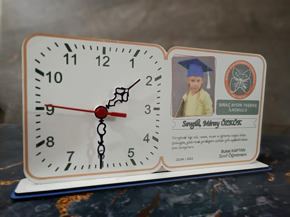 Kişiye Özel Saatli Süblümasyonlu Plaket