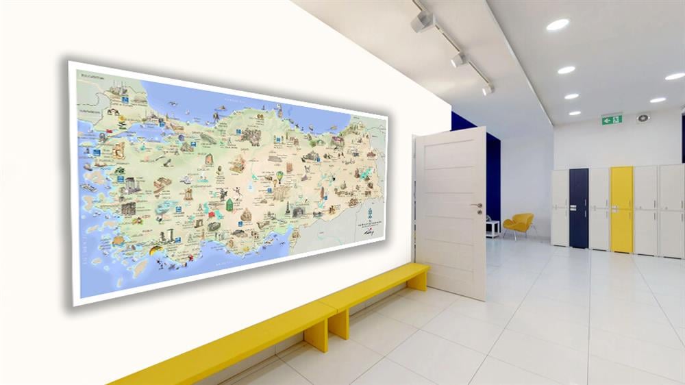Türkiye Turistik Simgeler Haritası 3 Afiş Poster