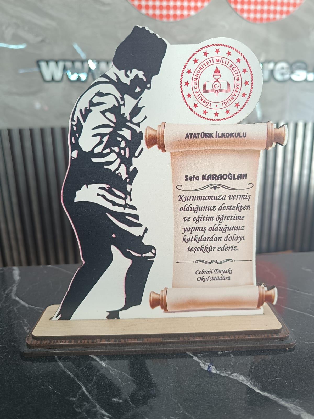 Kişiye Özel Atatürk Pleksi Plaket