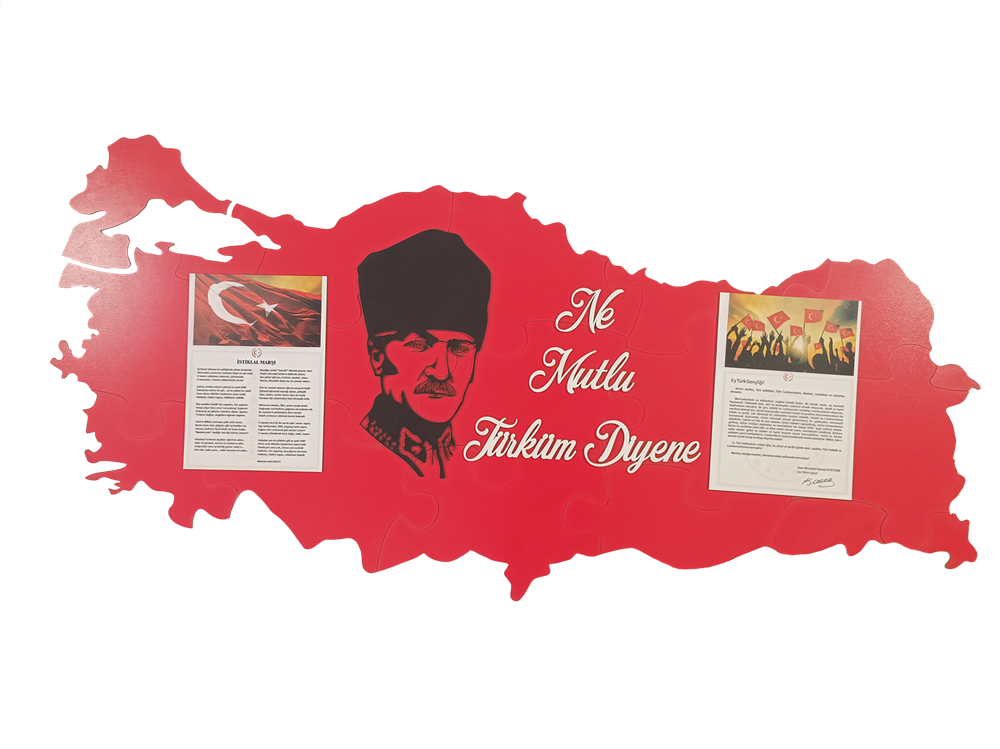 Özel Tasarım Atatürk Köşesi - Panosu Lazer Kesim 3mm Mdf