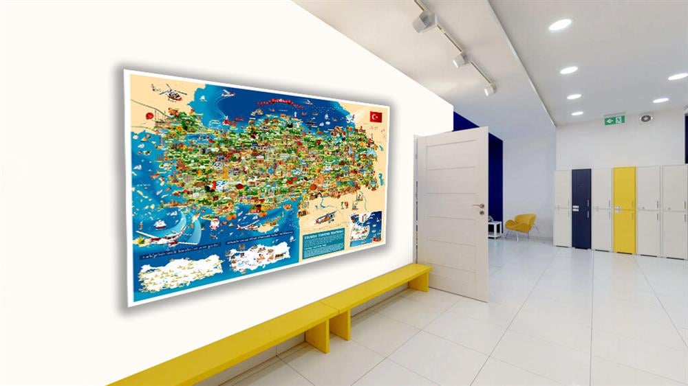 Türkiye Turistik Simgeler Haritası 2 Afiş Poster