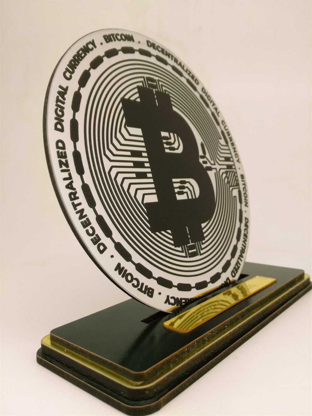 Bitcoin Para Kişiye Özel İsmli Masa Üzeri Dekor 20x20 cm