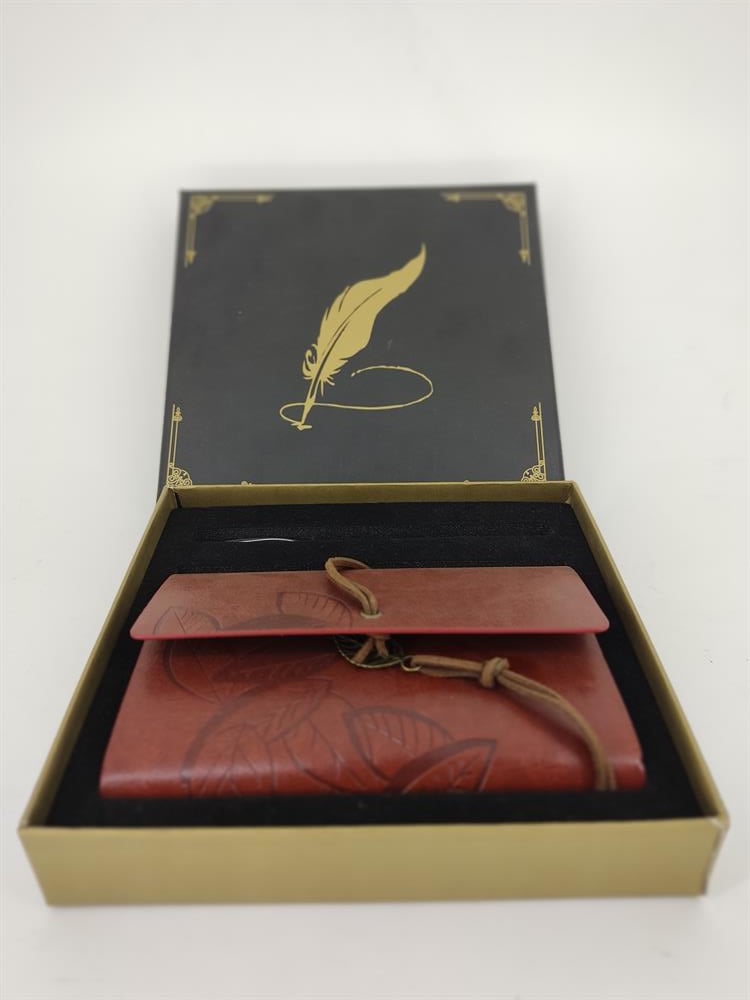 Kutulu Defter ve Kalem Kırmızı Kişiselleştirilebilir Hediyelik Set  0
