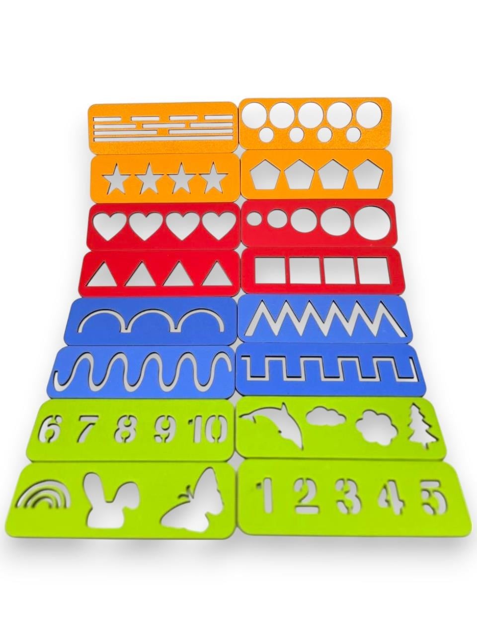 Montessori El Kası Geliştirme Ve Çizgi, Sayı Ve Şekil Çalışmaları Seti Çocuk Bebek 16 Parça